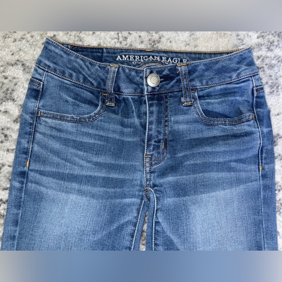 American Eagle Outfitters Super Stretch Jegging Medium Wash Size: 0 Short - Picture 3 of 5
